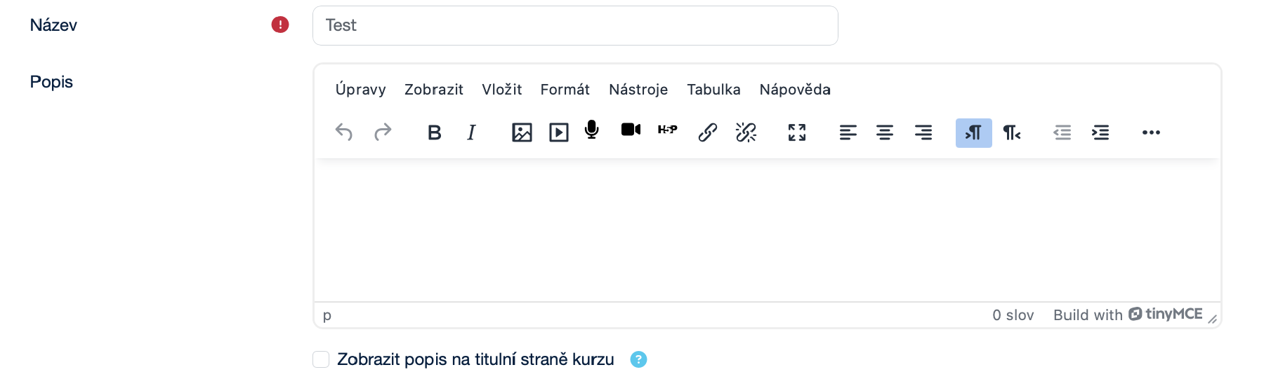 Obecná nastavení