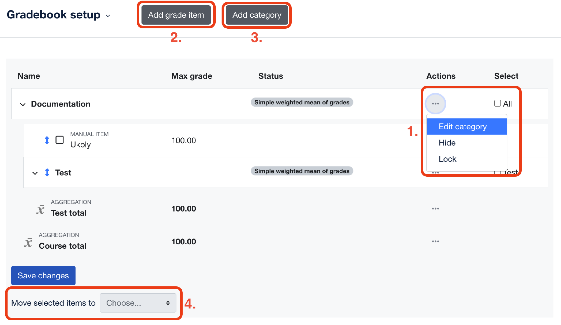 Gradebook setup