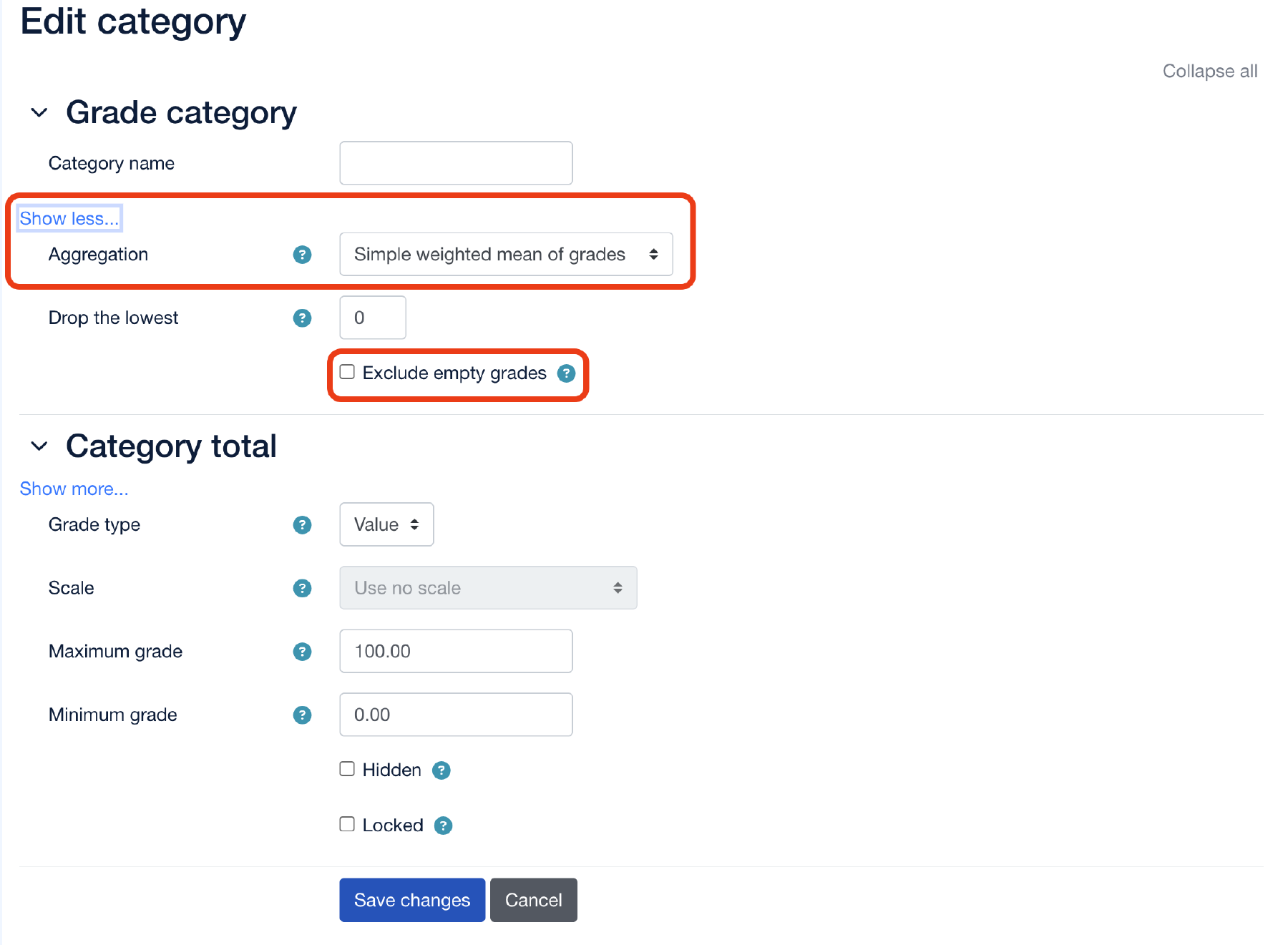 Edit category