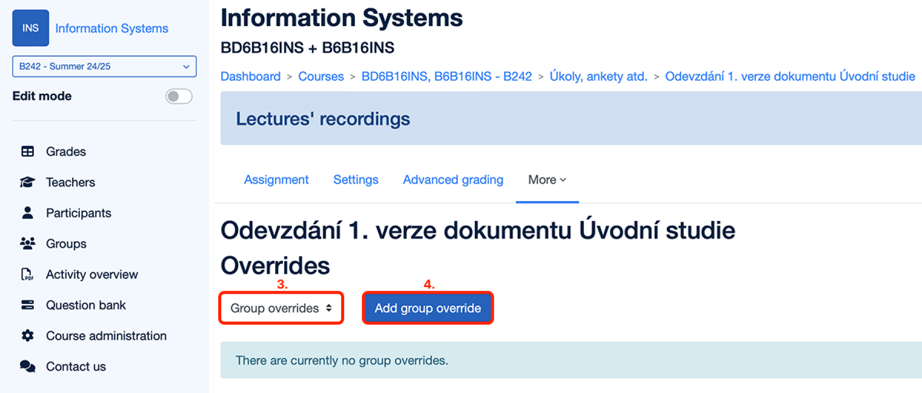 Restrict access to an activity based on groups